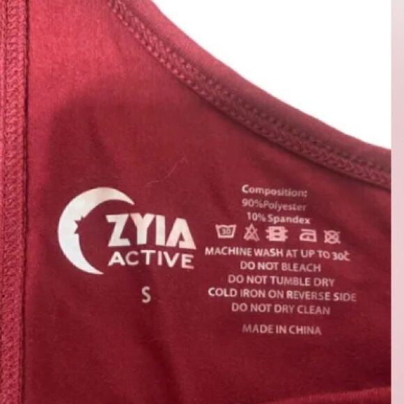 Zyia Active Effortless Tank Top Racerback S Cranberry Mesh Details - Picture 7 of 8